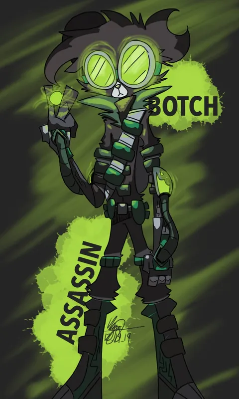 digital drawing of Botch from Battle Bears Gold