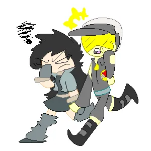 digital chibi of OCs holding each other's hands