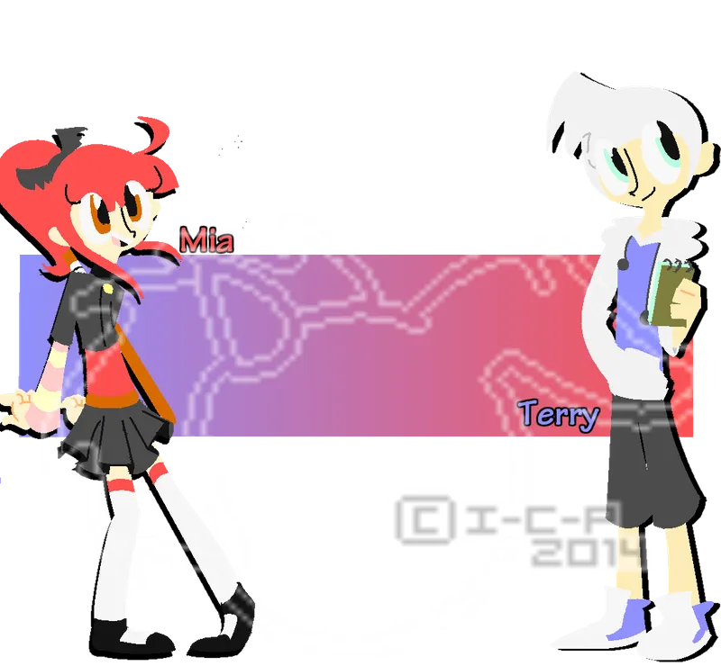 digital drawing of two OCs Mia and Terry