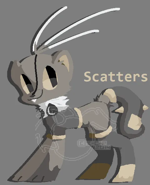 digital drawing of the pokemon Scatterbug as a dog