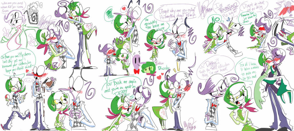 a digital sketchpage of Fear and Disgust ship art