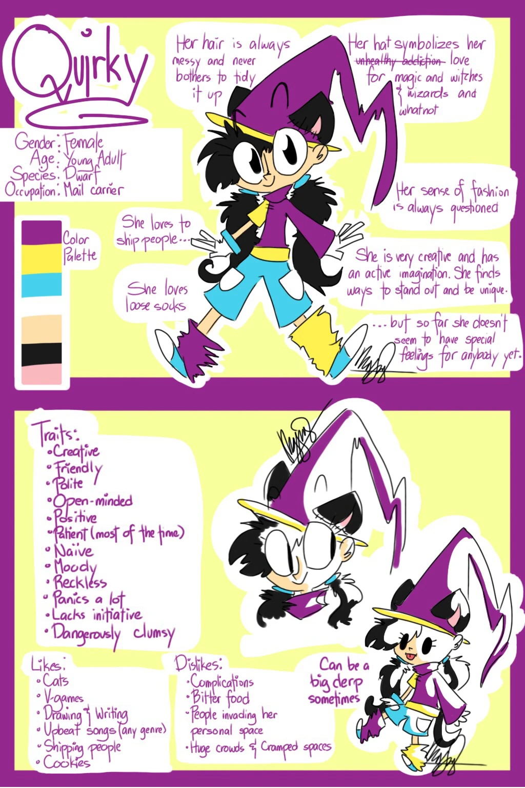 a digital reference of an OC, Quirky