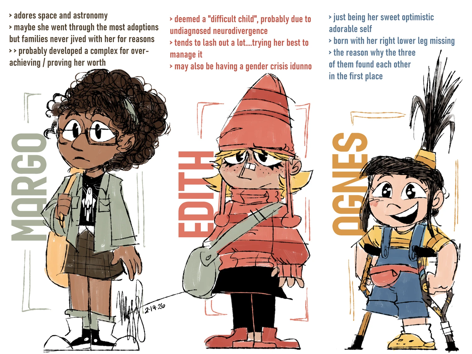 headcanon designs for the Gru sisters from Despicable Me