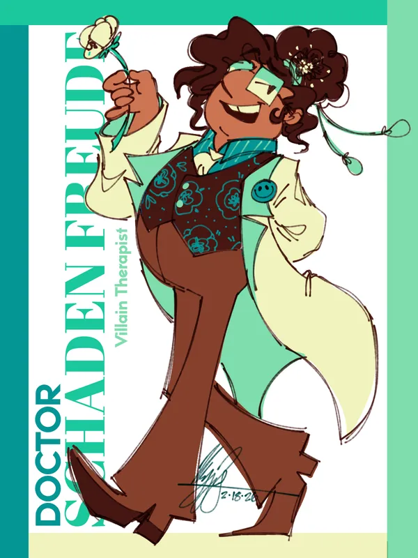 a fullbody of Dr. Schaden Freude