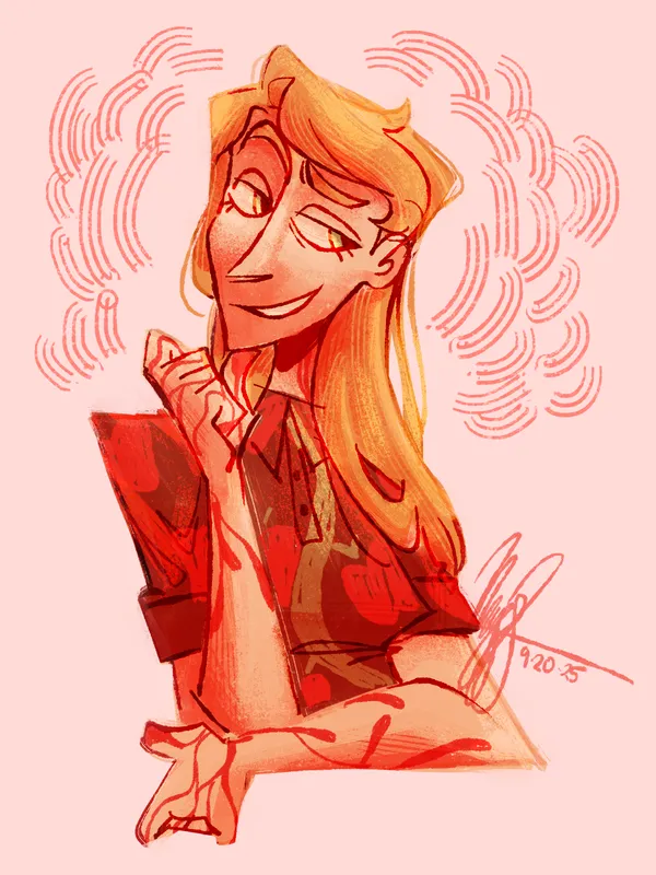 digital halfbody of my OC Natasha