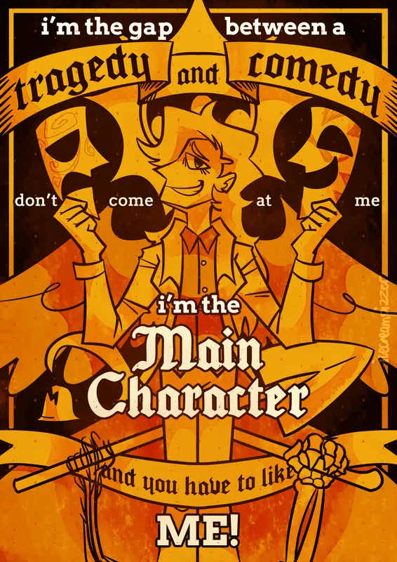 digital poster of my OC Natasha mimicking the palette of the album 